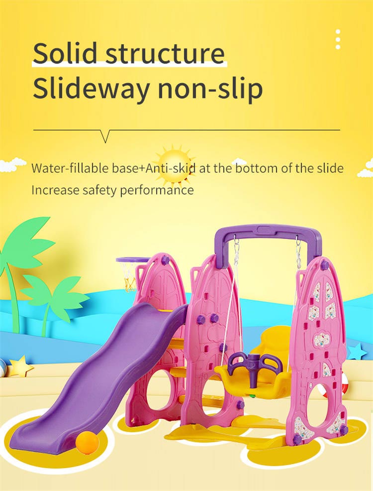 Pink rabit slide and swing 3 in 1