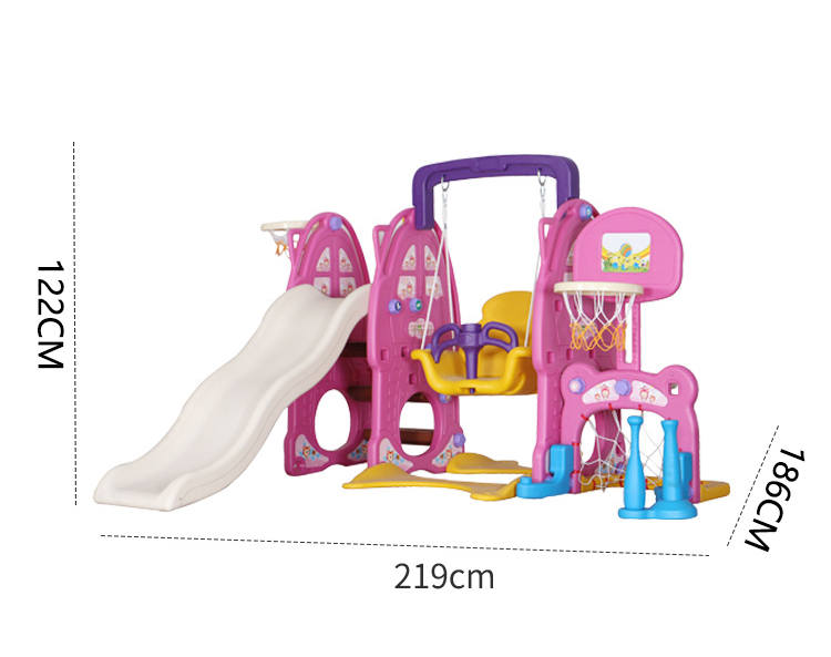 Pink rabit slide and swing 3 in 1