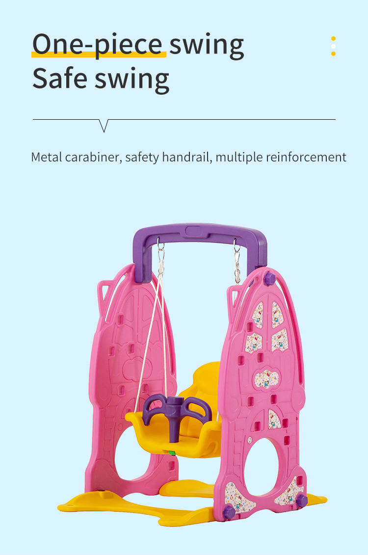 Pink rabit slide and swing 3 in 1