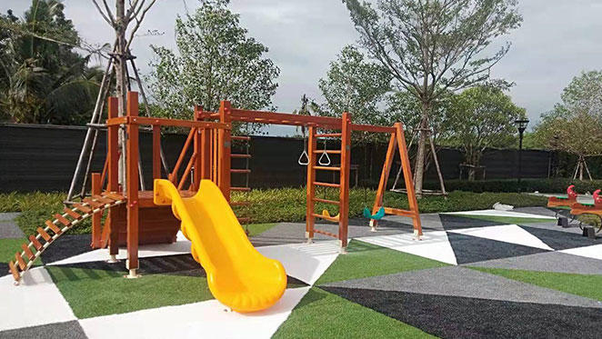 Wooden swing combination playground