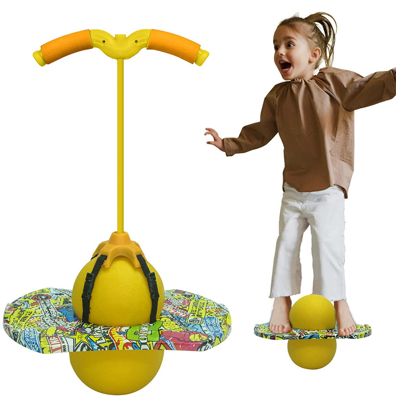 Pogo Ball with Adjustable Handles with Air Pump Exercise Balance Ability Maximum Load-Bearing 200LB Jump Ball with Handle