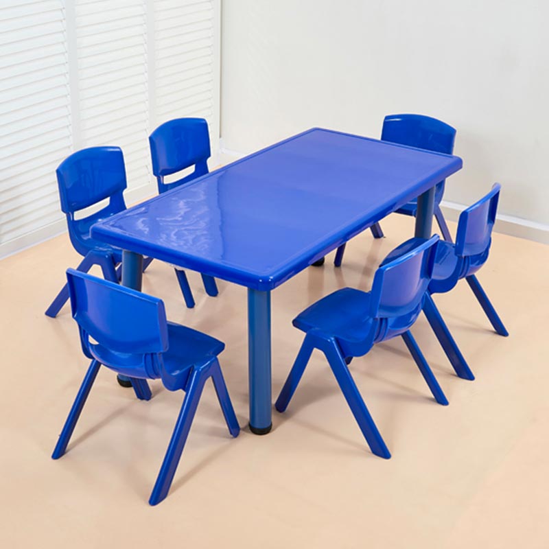 Plastic Six-Person Extended Rectangular Table (Plastic Lifting Feet)
