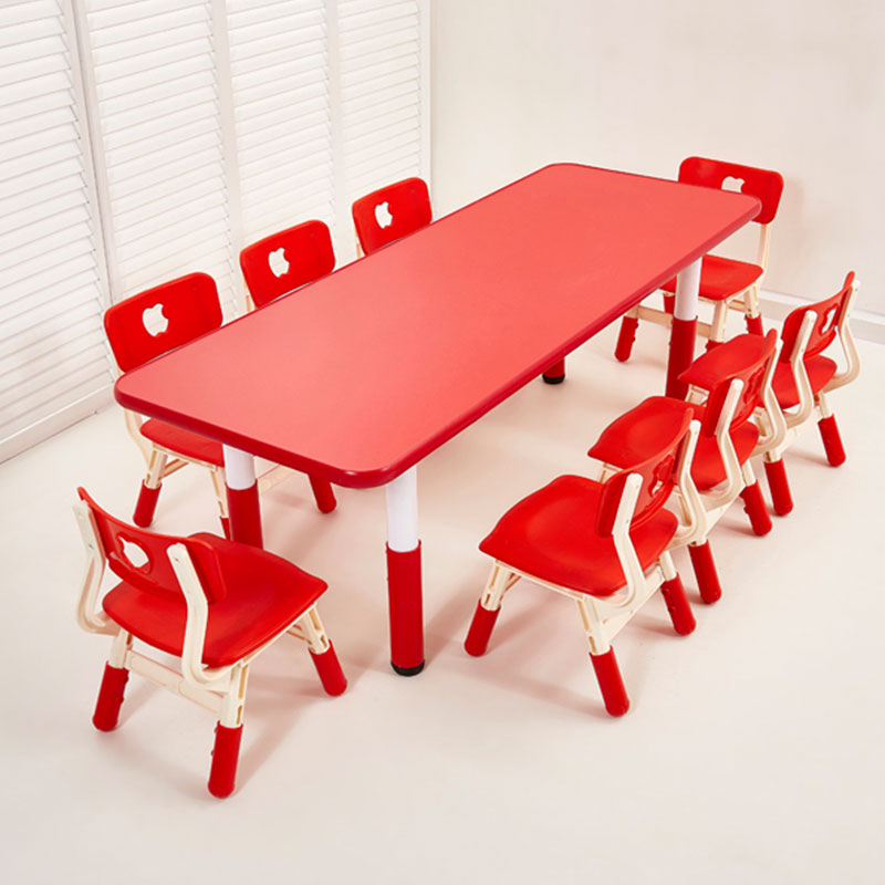 Rectangular Table for Ten People with Fireproof Board (Plastic Lifting Feet)